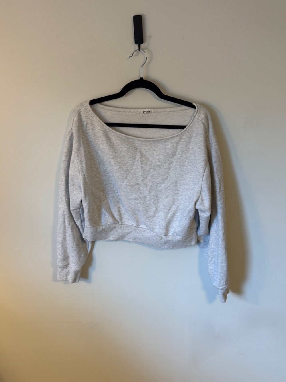 Garage Light Gray Cropped Sweatshirt